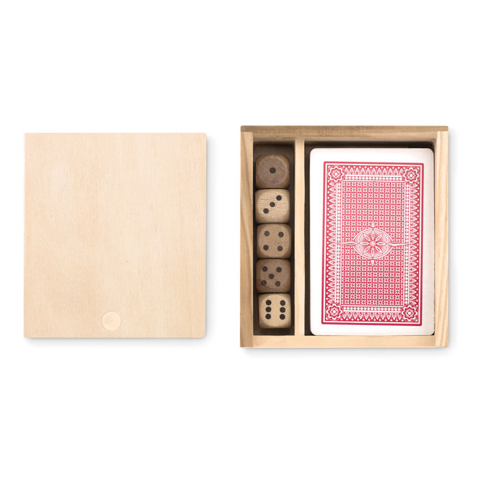 Wooden Box Card and Dice Set - Darlington
