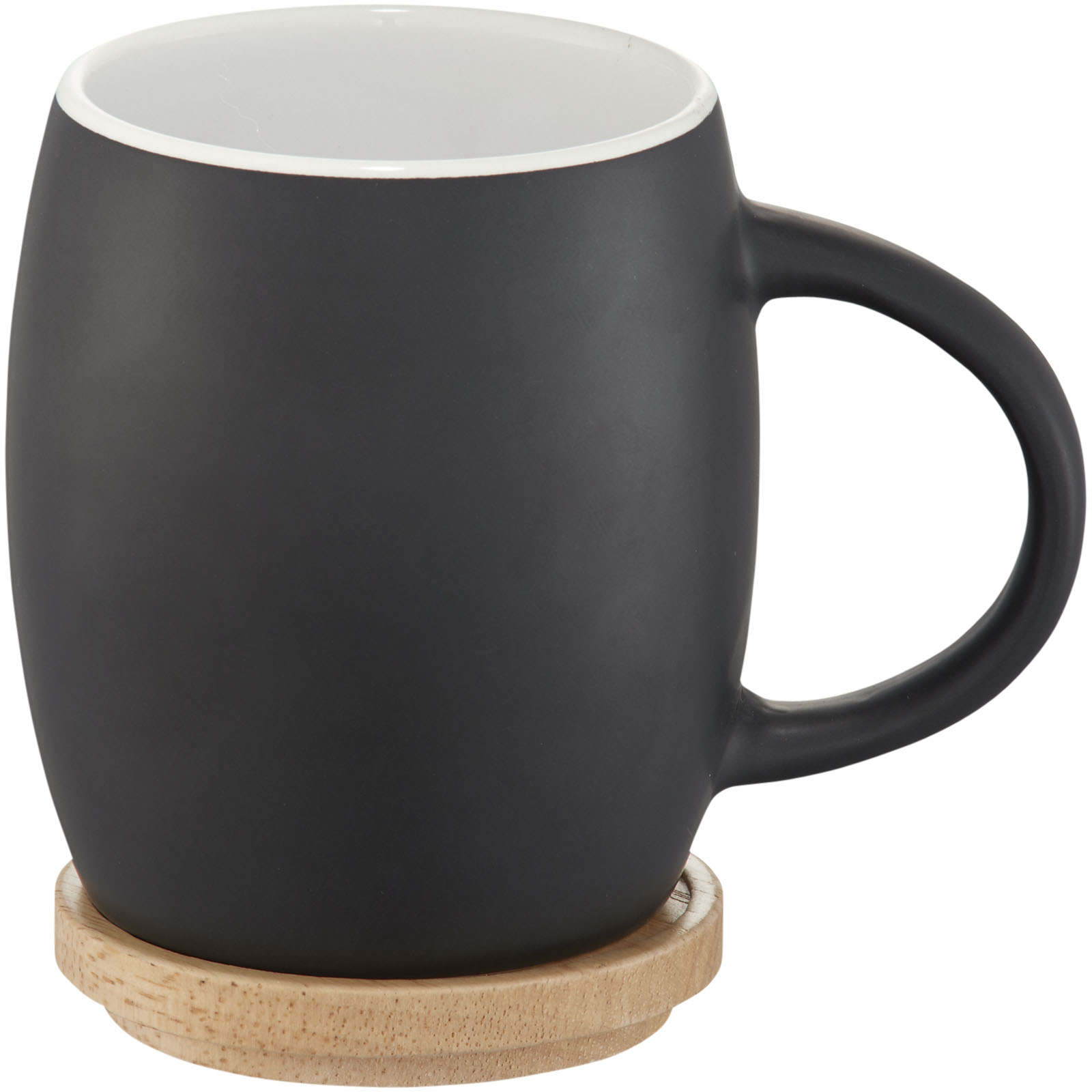 Cosy Heart 400 ml Ceramic Mug with Wooden Coaster - Chillenden