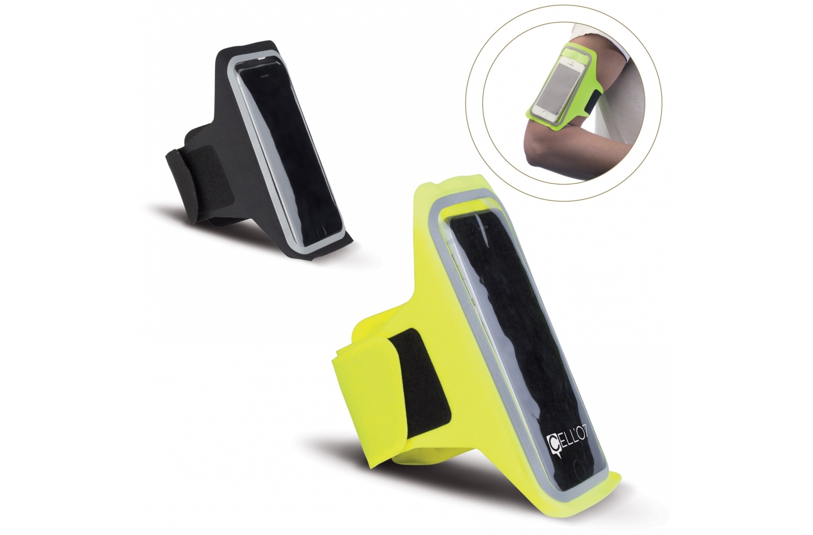 Florescent Color Adjustable Armband for Runners with Reflective Material - Bassingbourn