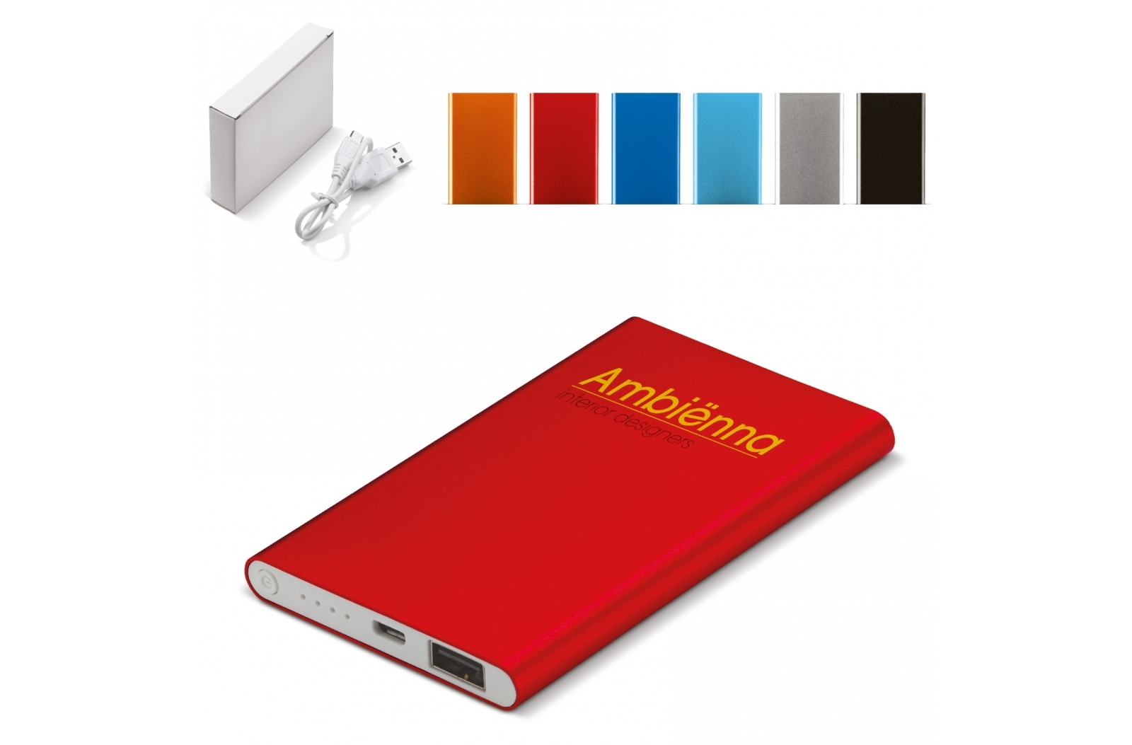 An aluminum power bank with 4,000mAh charging capacity - Garston