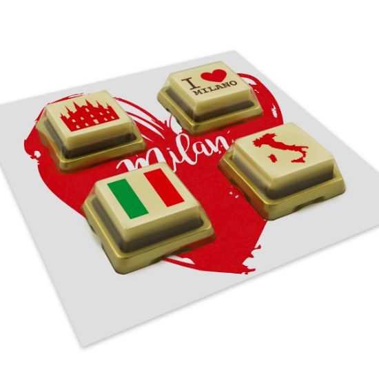 SchokoKarte mit 4 SchokoStückchen - Glashütte