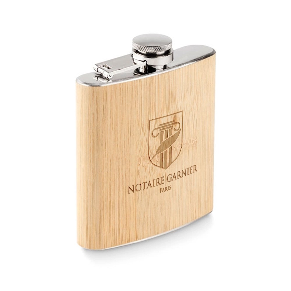 Slim Hip Flask - Bamboo Finish - 175 ml - Crumlin - Longborough