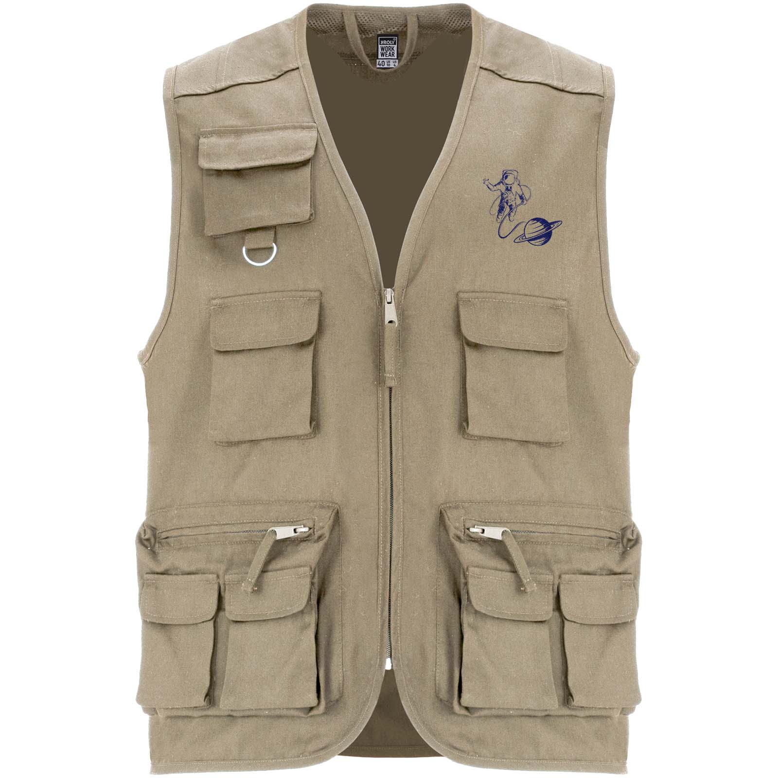 Venera 200 g/m2 v-neck multi-pocket workwear vest - Hanley Castle printed with logo