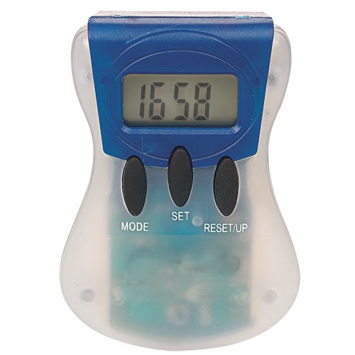 Two-color Pedometer Step Counter with Attachment Clip - Grays