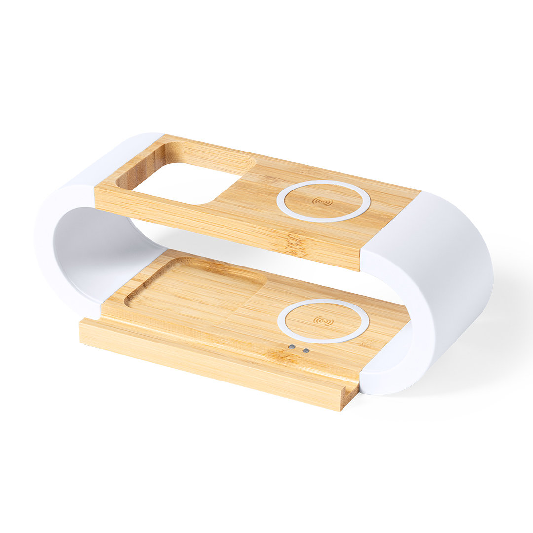 Wireless Charger Organiser made of Bamboo and ABS - Heywood