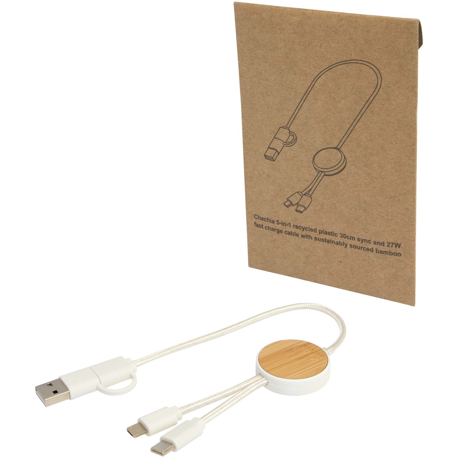 EcoSync 5-in-1 Bamboo Accented Charging Cable - Allertonby-Wolds