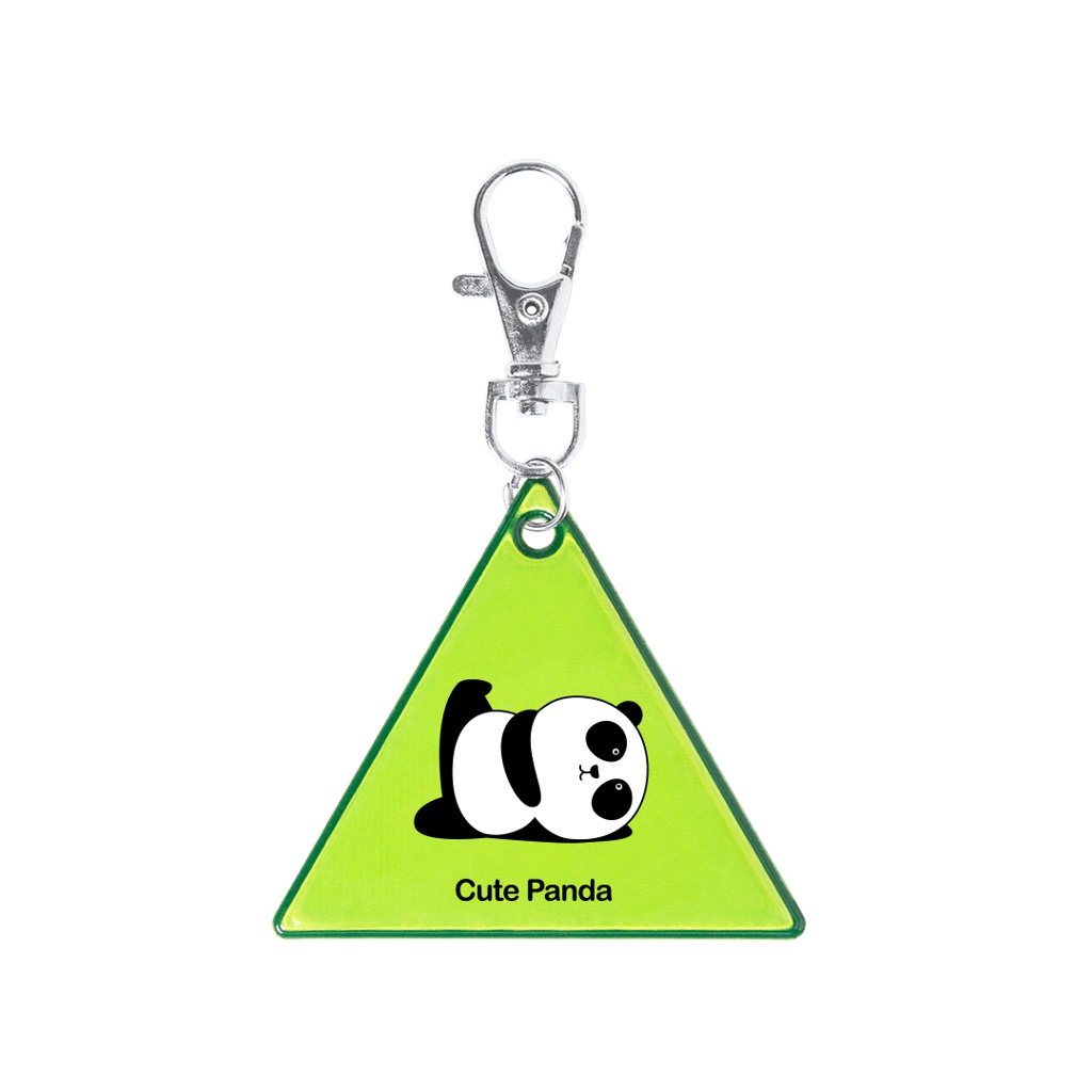 Reflective PVC Triangular Keychain with Carabiner Closure - Maidenhead