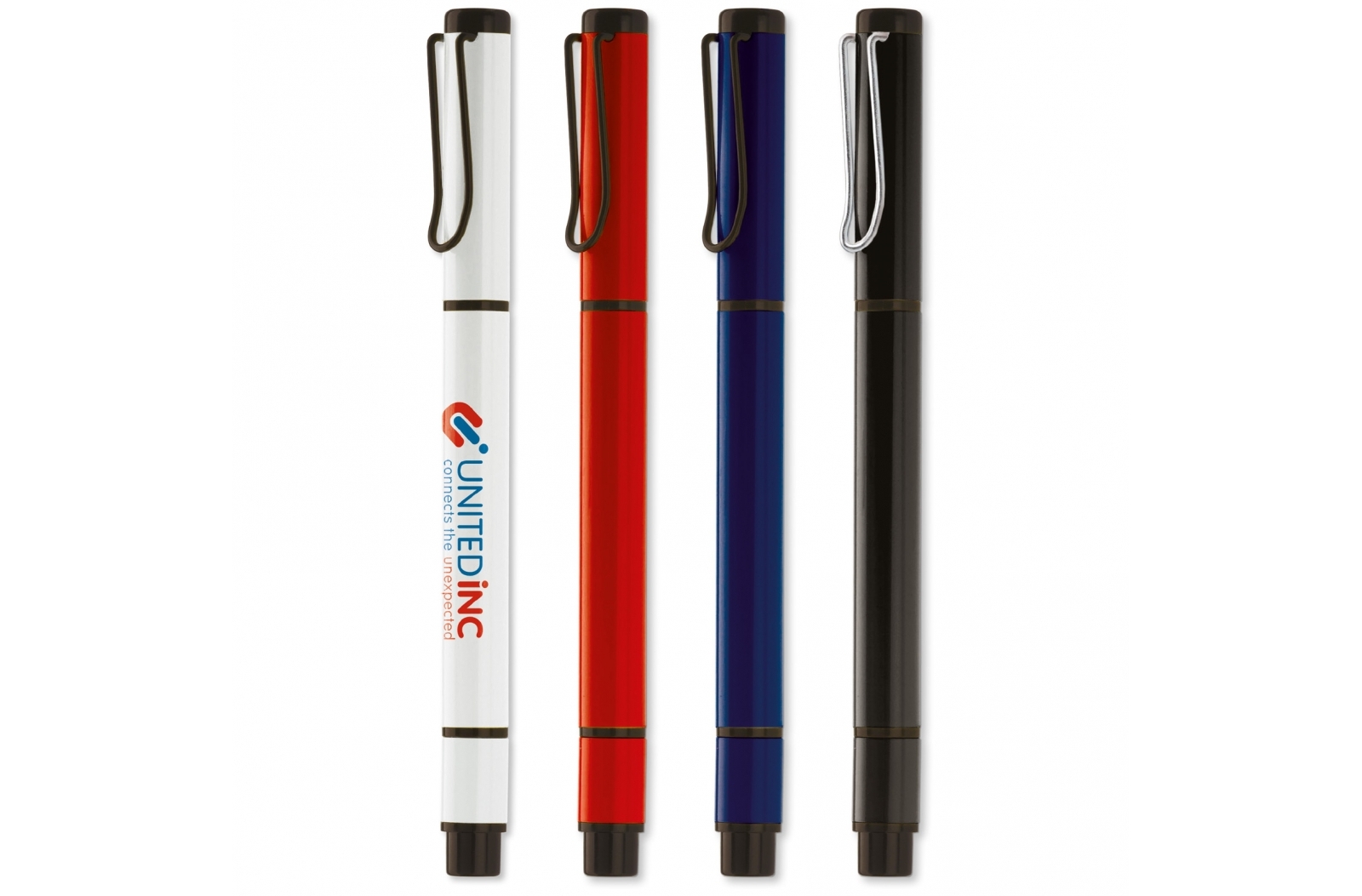 Elegant metal ballpoint pen with cap and text marker - Alkham