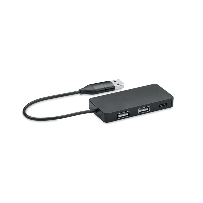 A USB hub with 3 ports and a 20cm long cable. - Bilston