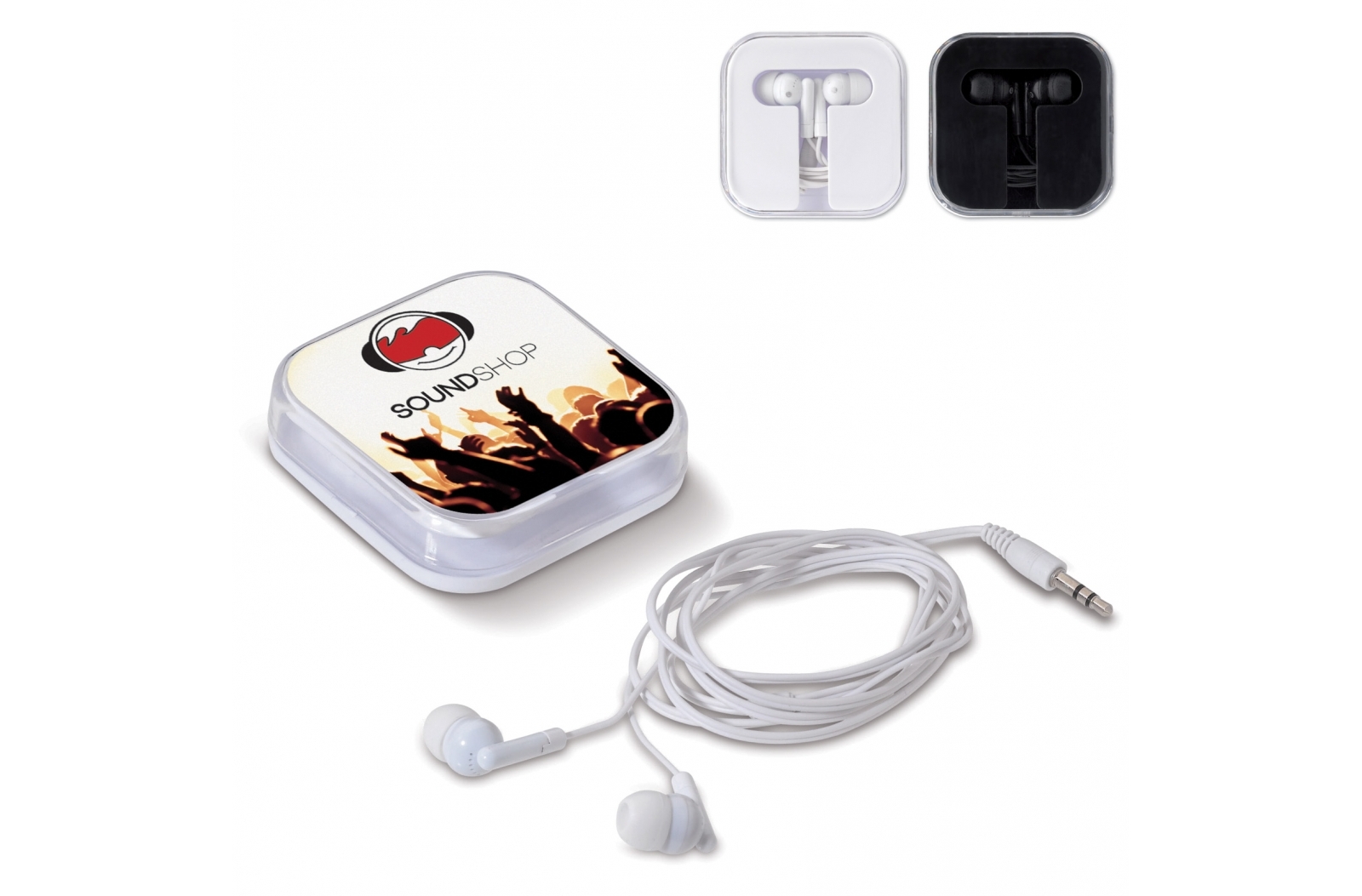 Universal 3.5mm Jack Earphones in Plastic Box - Abbeythorpe