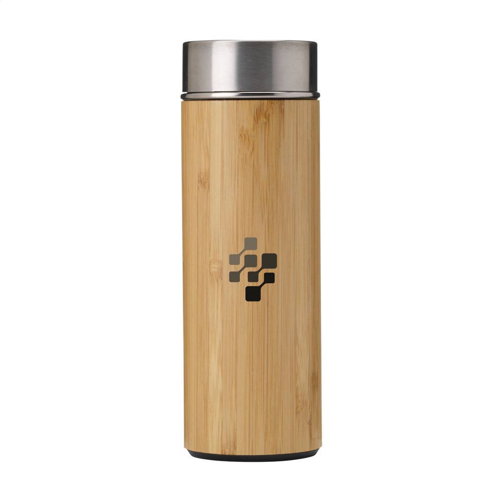 Stainless Steel Vacuum-Insulated Thermo Bottle with Bamboo Finish 360ml - Bridport