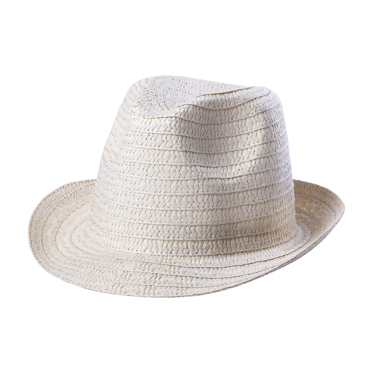 Solra unisex synthetic paper straw hat, personalised via a printed hat band printed with logo