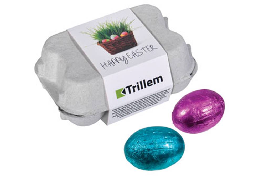 Chocolate Easter eggs wrapped in printed foil - Chorley