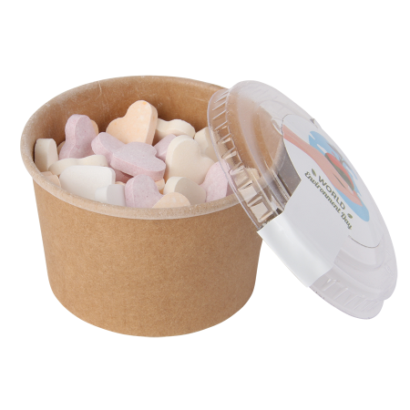 Natural Kraft Cardboard Sweet Box with Hearts - Great Glenfield