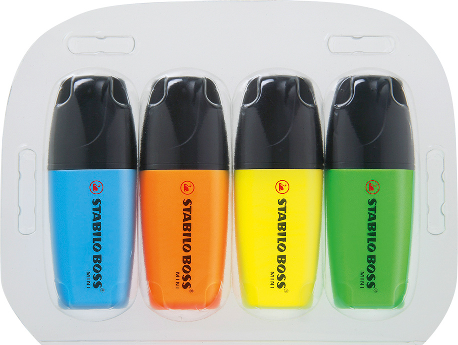 STABILO BOSS MINI Set mit 4 Textmarkern