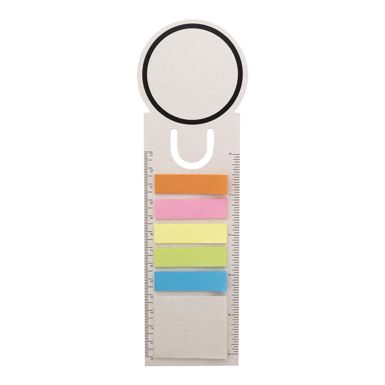 Relact Mark Lesezeichen mit Lineal aus recyceltem Milchkarton mit Logo