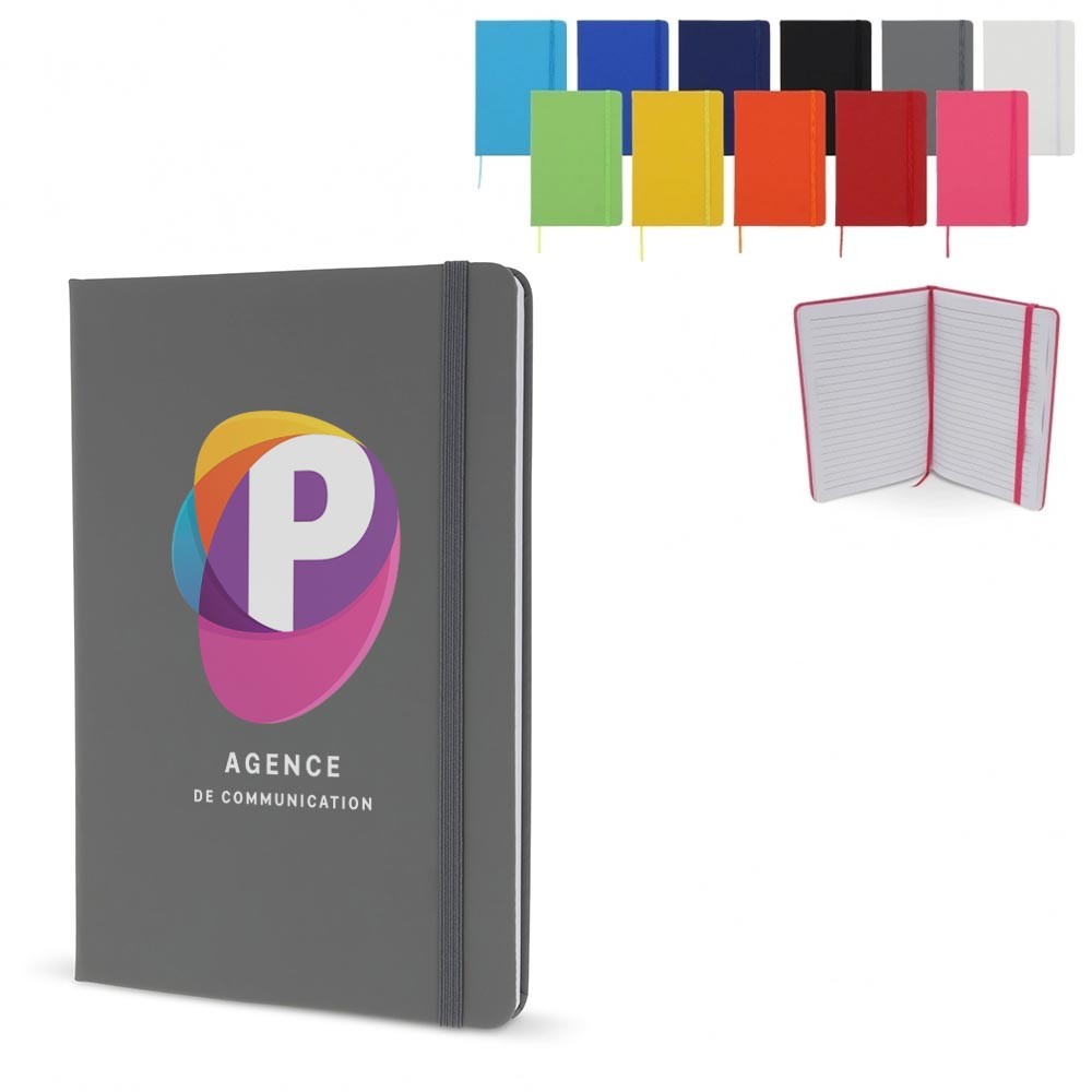 Klassisches  A5 PU-Notizbuch mit elastischem Riemen - Neuffen