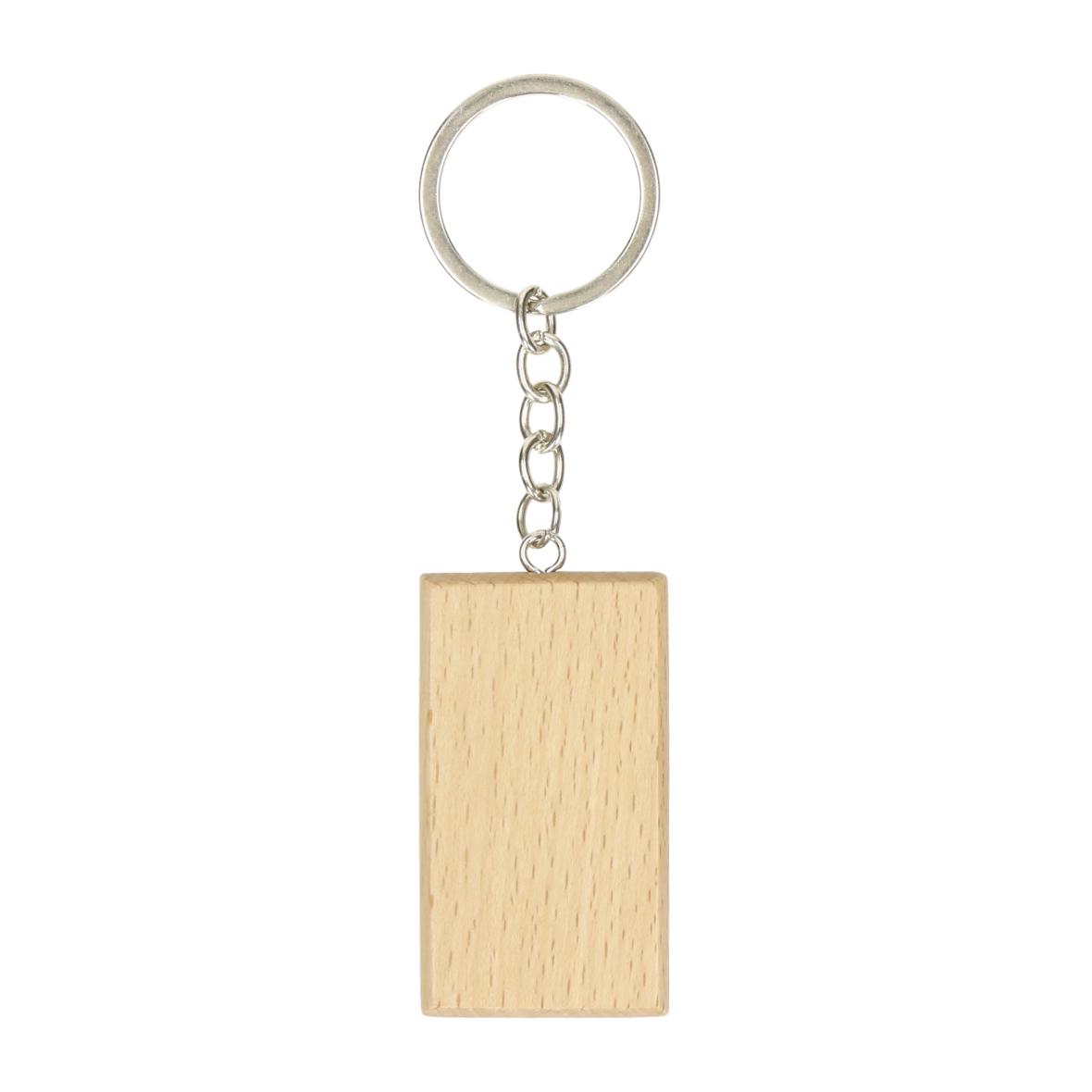 Rectangular Beech Key Ring from Cropwell Bishop - Elland