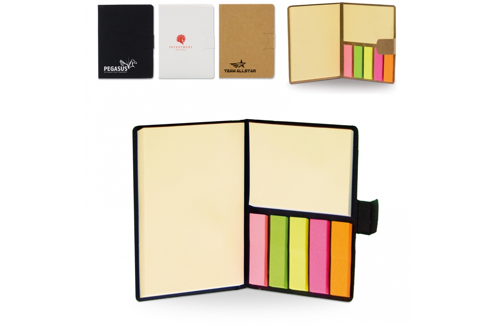 Notebook with Sticky Notes of Various Sizes - Littleton