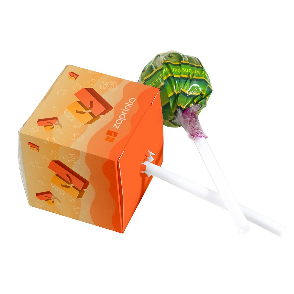 Quadratische Box mit Chupa Chups