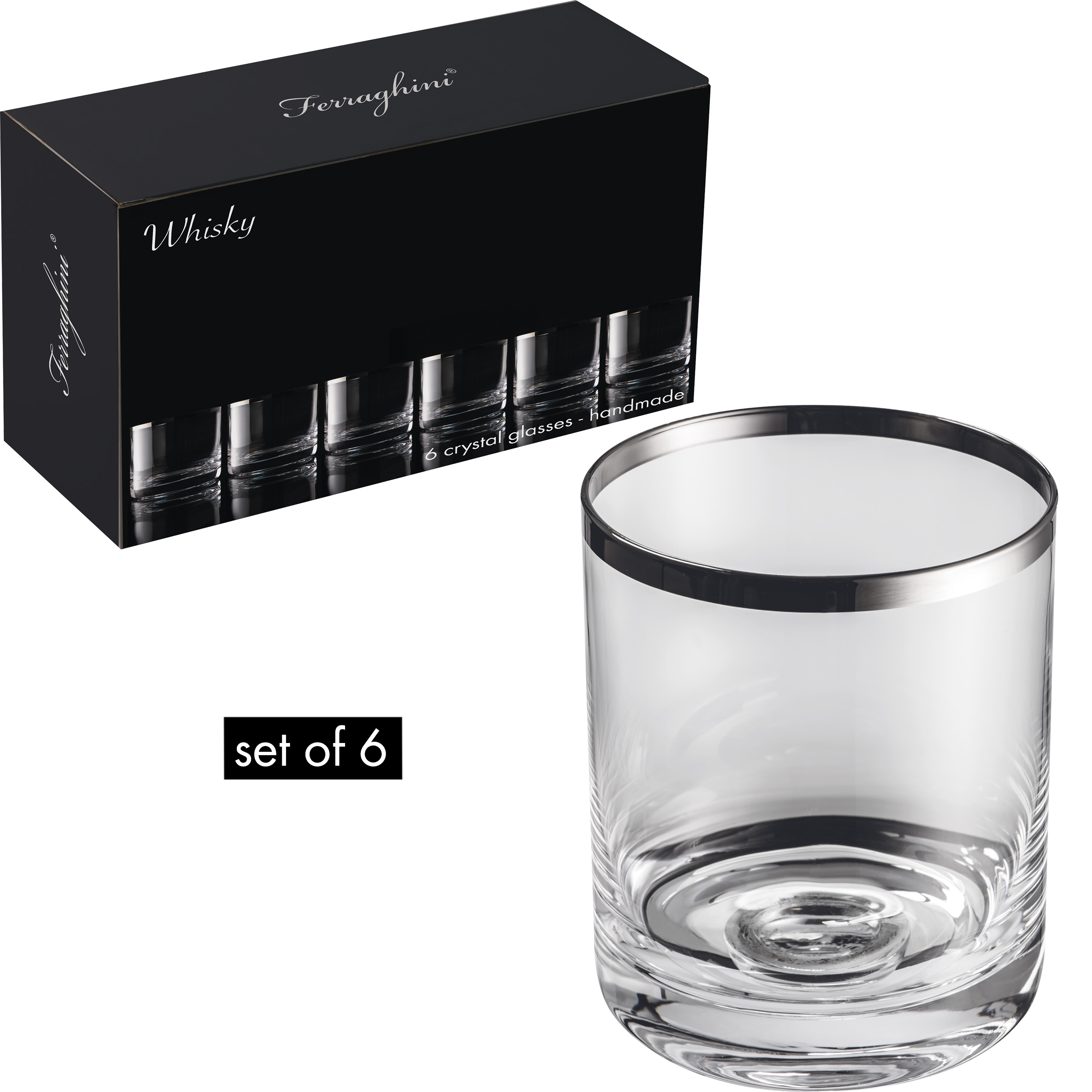 Set of Crystal Whiskey Glasses - Rye - Selborne
