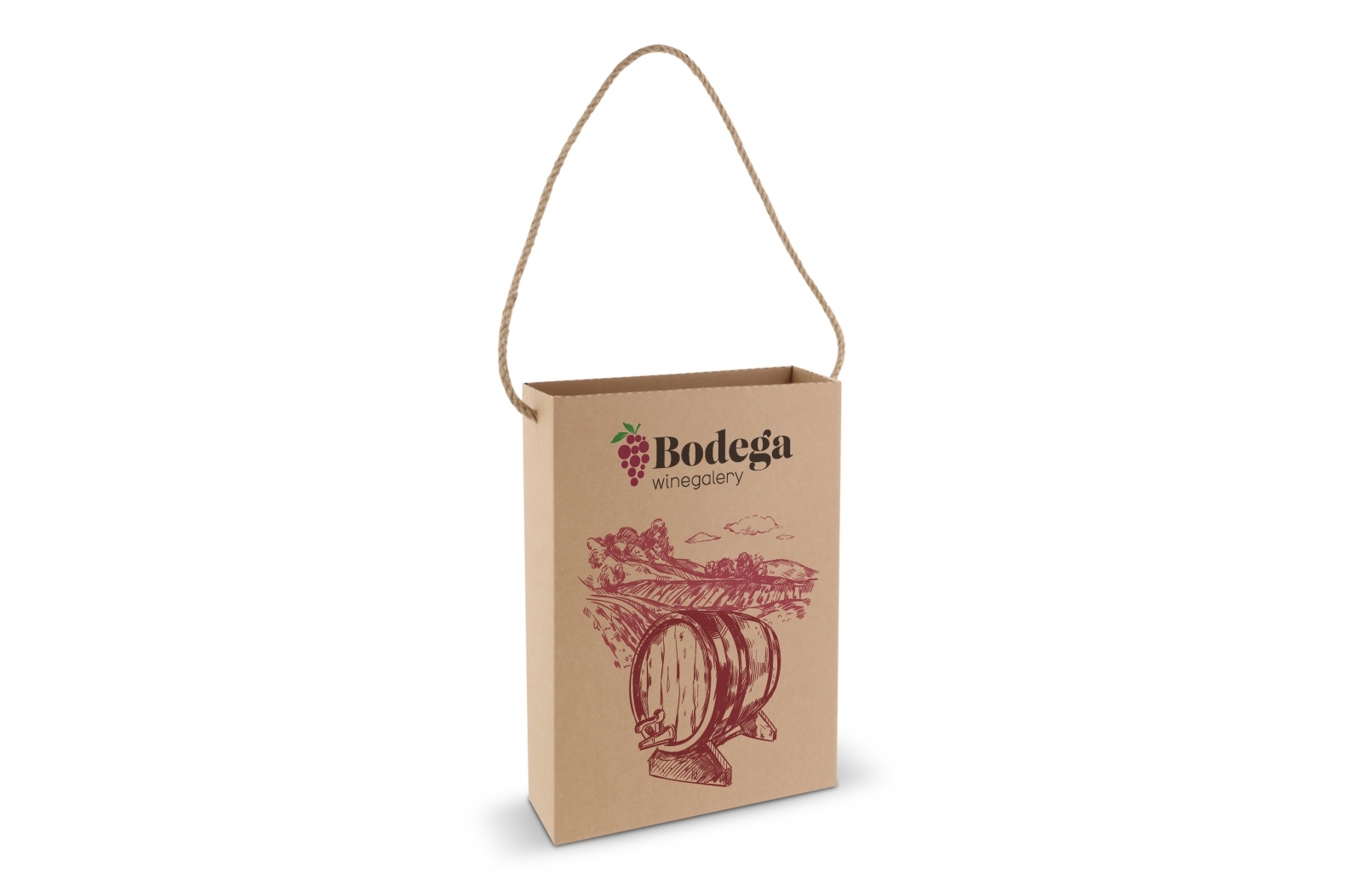 Vertical Cardboard Gift Bag with Jute Handles - Thanington