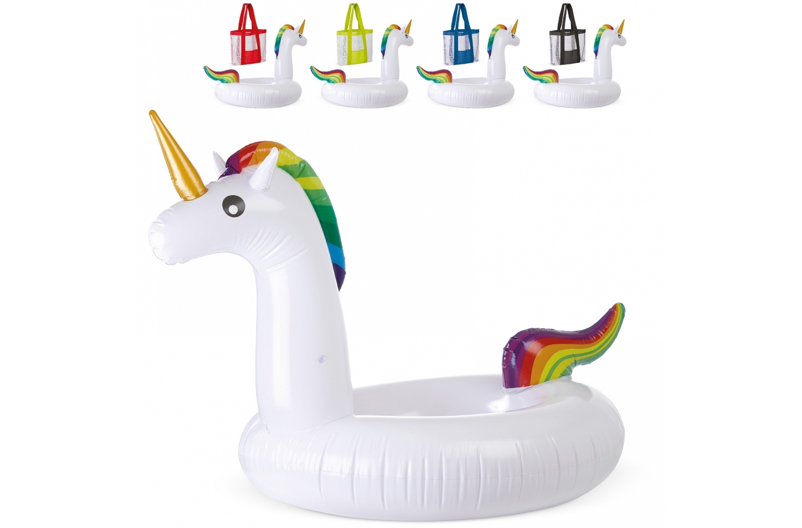 Aufblasbares Einhorn mit Strandtasche