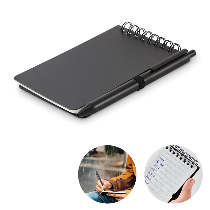 Water-repellent notebook