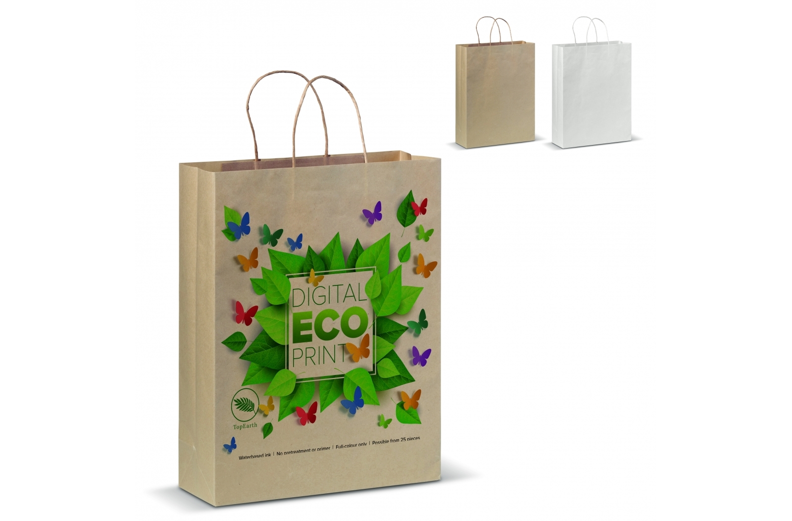 A bag made of FSC Certified European kraft paper, which comes with twisted handles. - Buckie