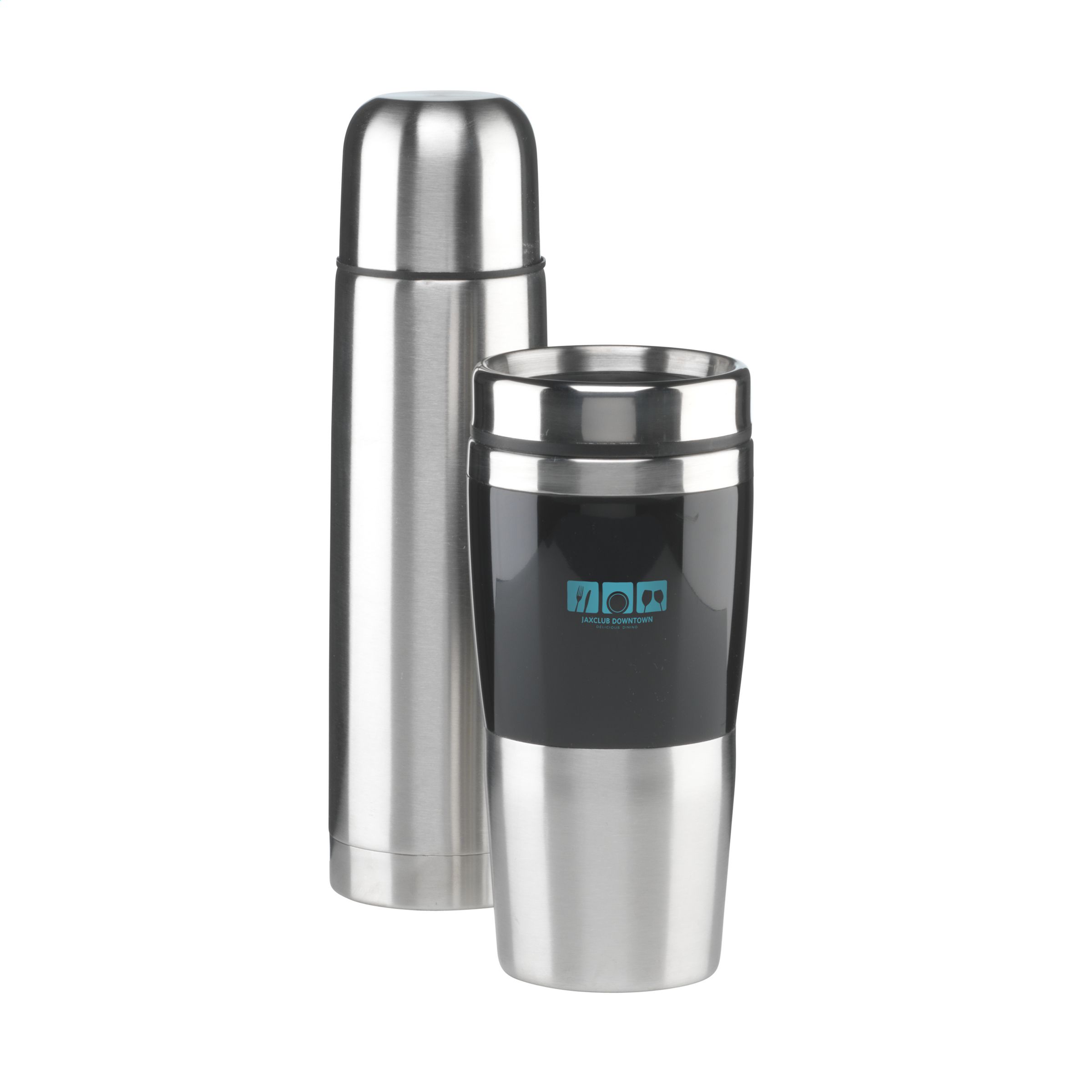 Double-Walled Stainless Steel Thermo Flask and Thermo Mug Gift Set - Aylesbury - Hatton