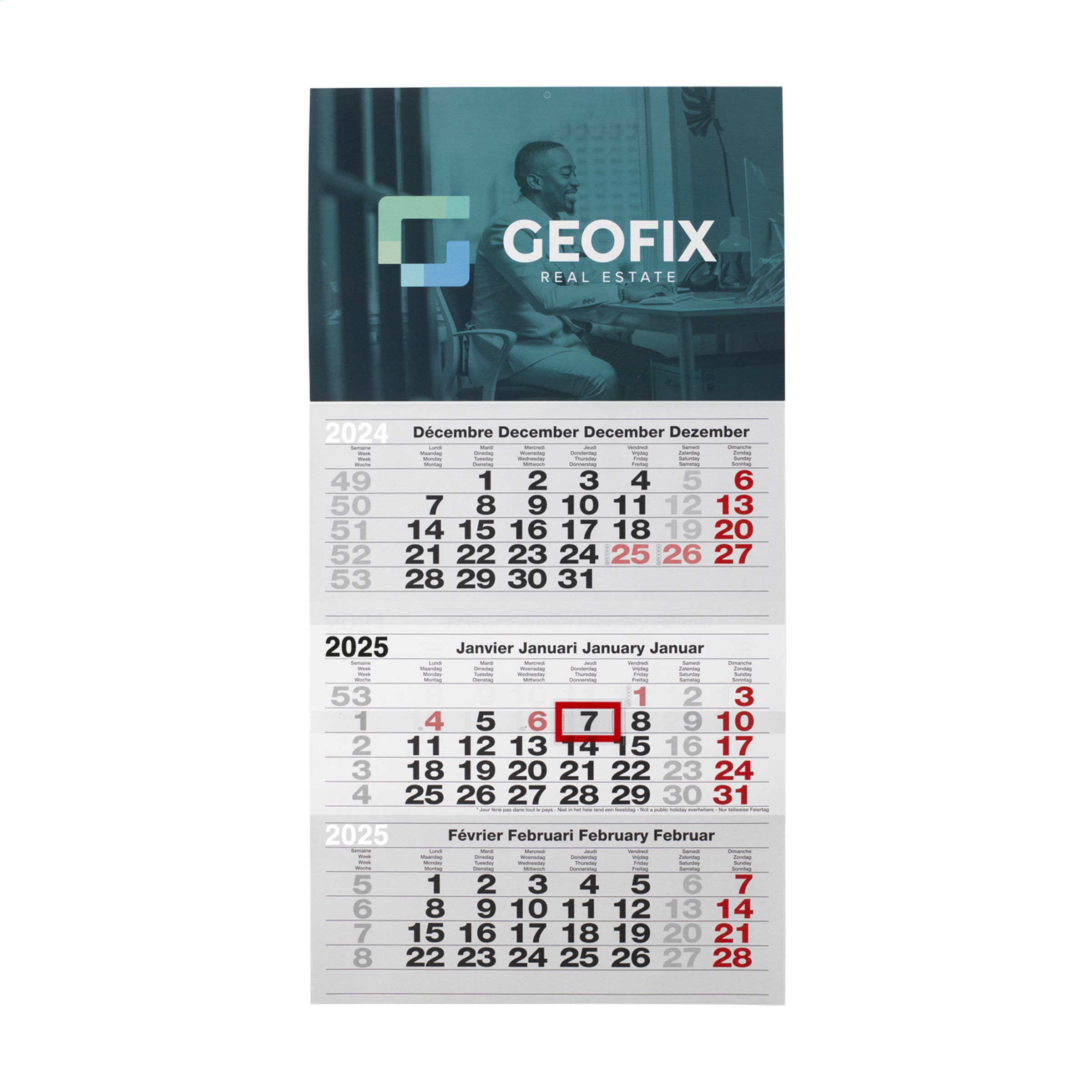 Quad-Lingual Jumbo Calendar - East Kilbride