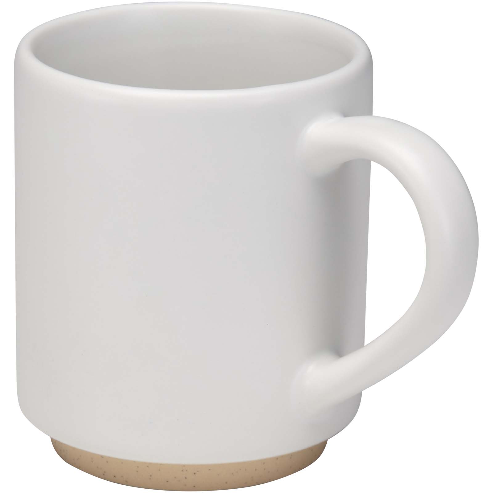 Camilla 180 ml stackable ceramic mug with matte finish and logo printed with logo
