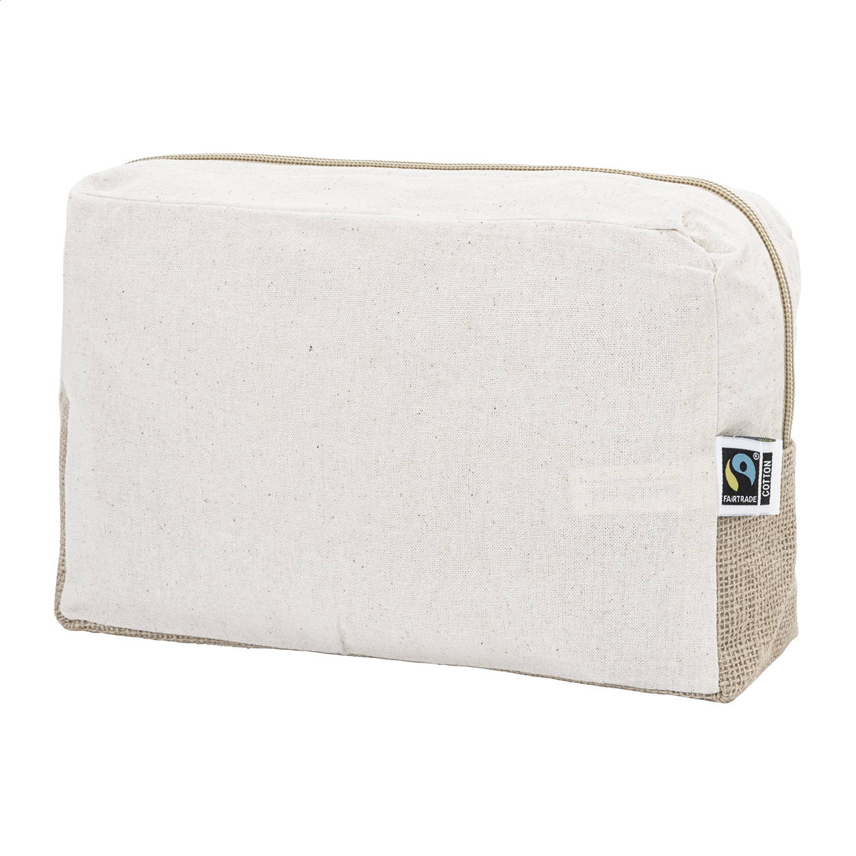Ferbax Fairtrade cotton and laminated jute cosmetic bag with logo printed with logo