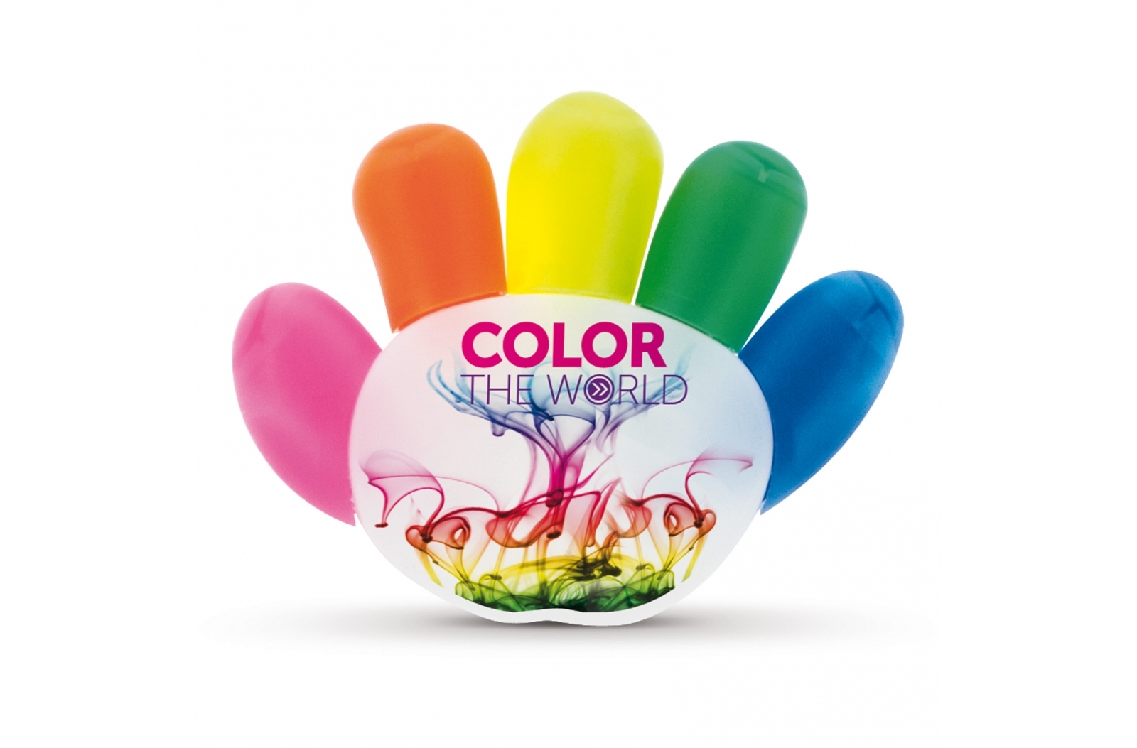 A highlighter in the shape of a hand that comes in five different colors - Aberchirder