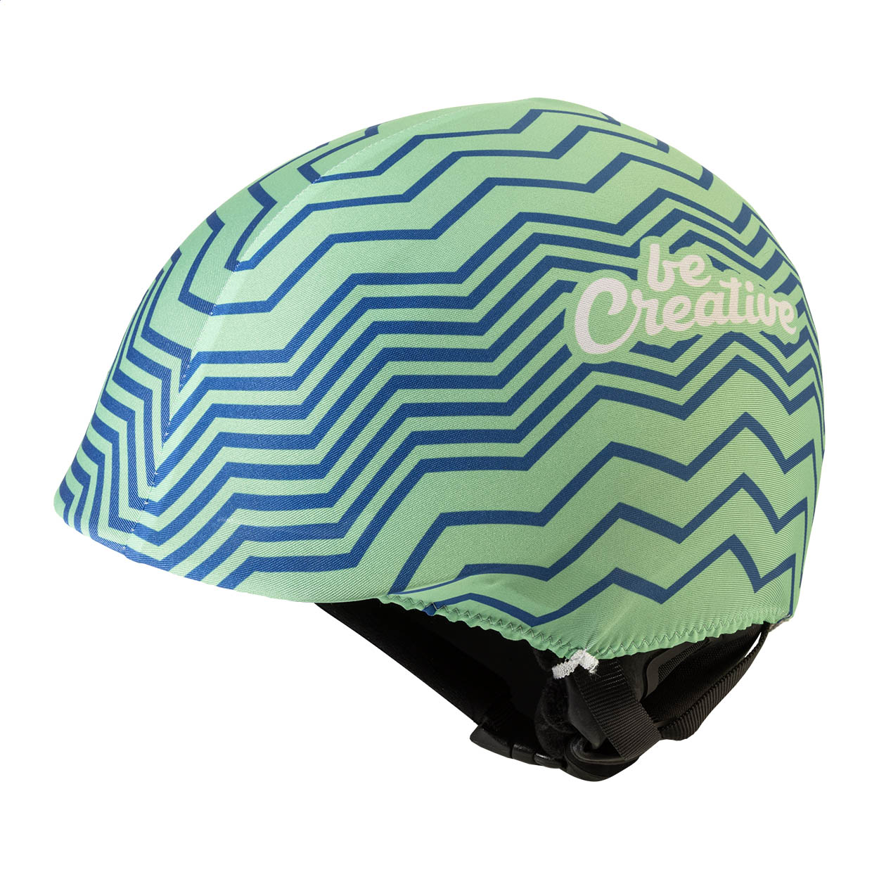 CreaHelm Slope custom made RPET ski helmet cover with sublimation print printed with logo