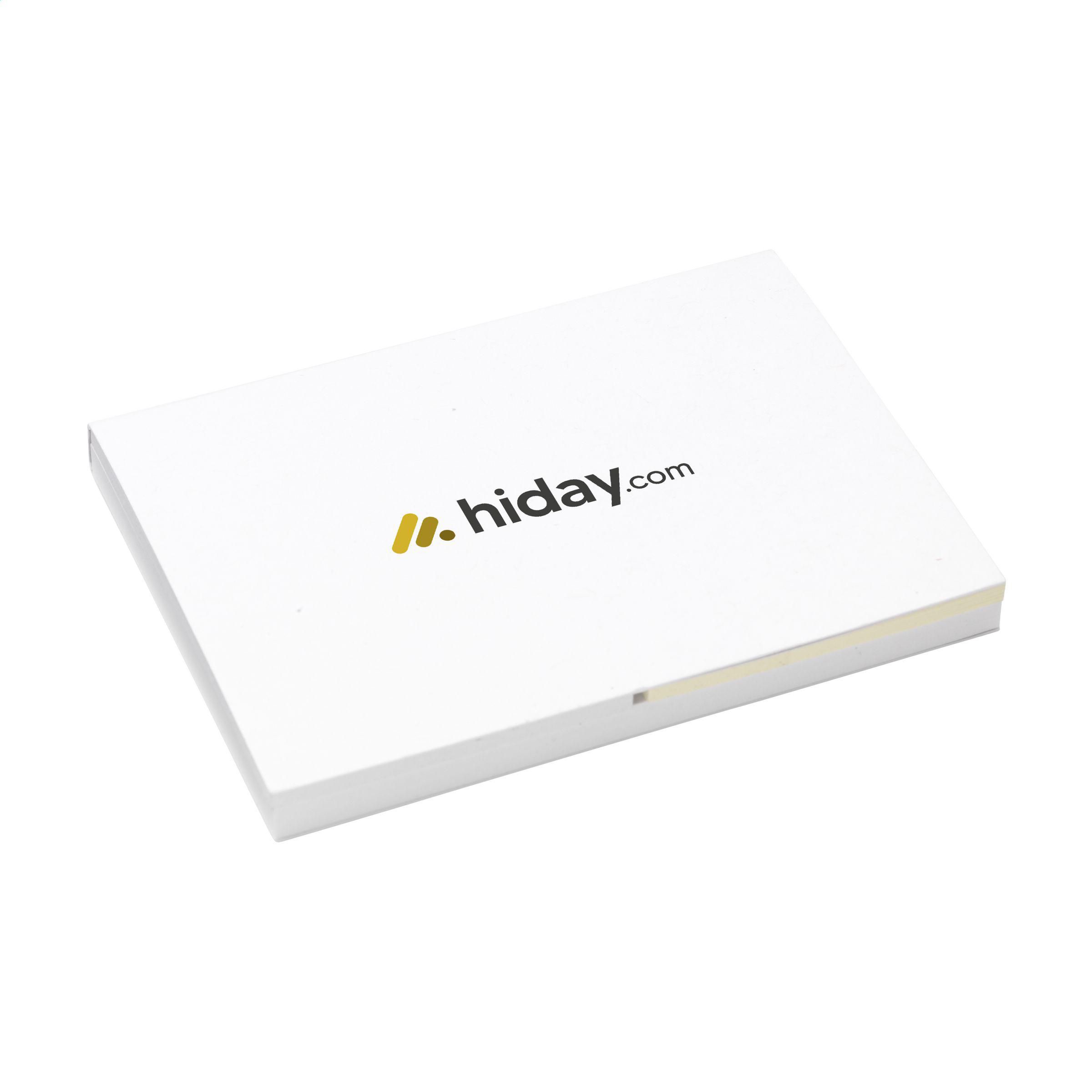 Memo sticky notes and markers recycled paper