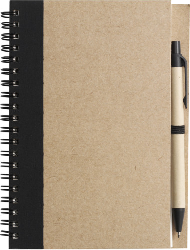 Eco-Friendly Recycled Cardboard Notebook and Biodegradable Ballpen Set - Farthingloe