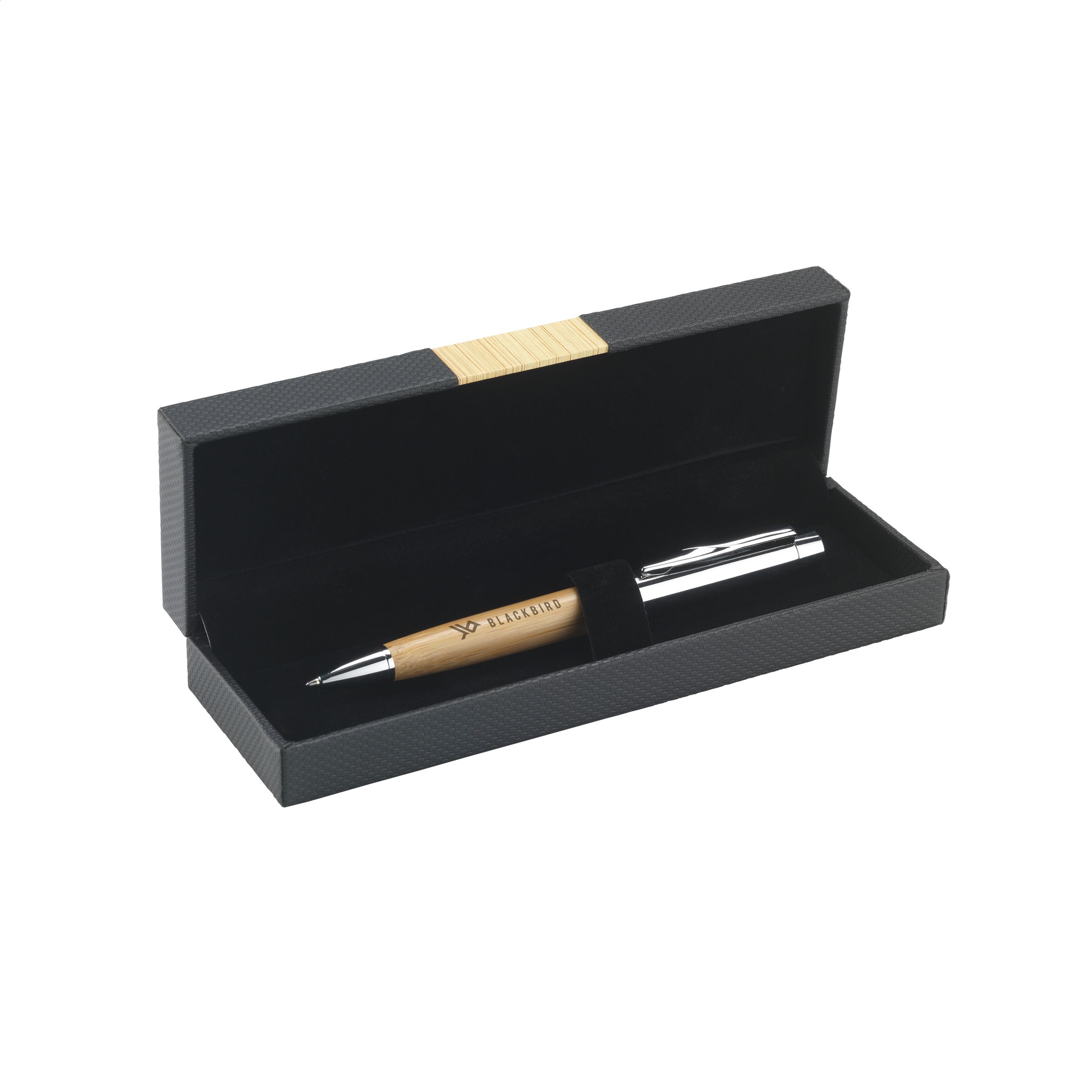 Luxurious Bamboo Grip Metal Ballpoint Pen Set - Great Ponton