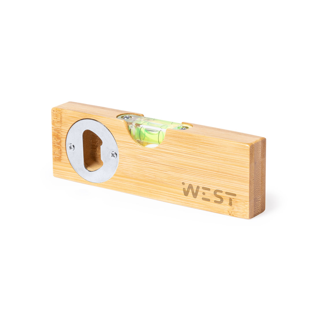 A level that comes with a bamboo opener - Hamilton