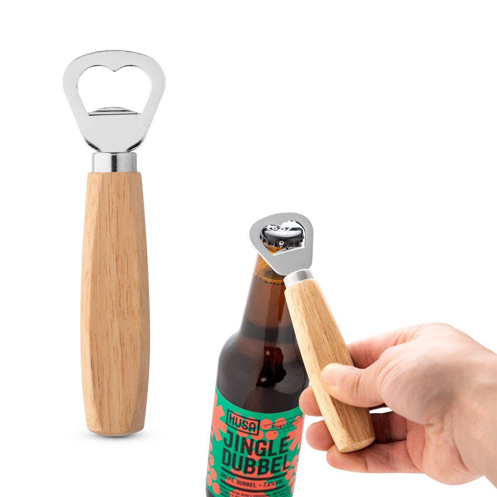 Metal bottle opener with a wooden handle - Llanfairpwllgwyngyll - Rochester