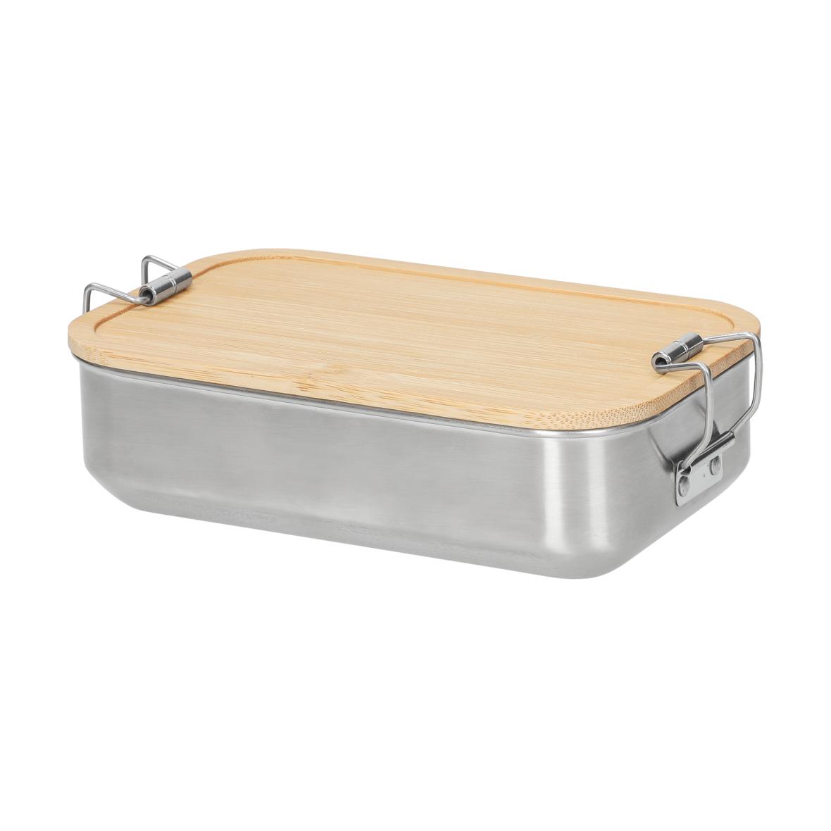 Stainless Steel Storage Tin with Bamboo Lid - Sandwich