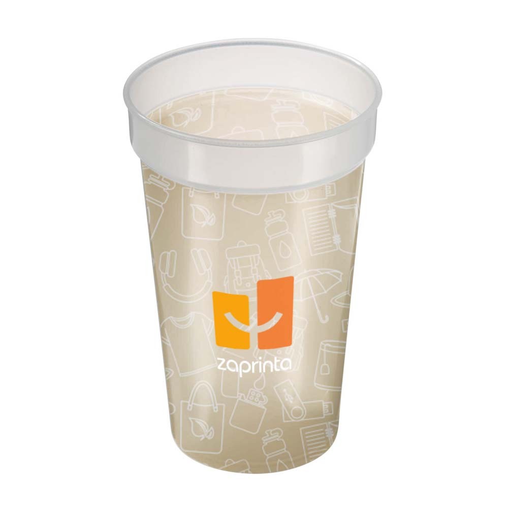 Stackable Break-Proof Returnable Plastic Cup with Filling Level Mark 400ml - Barwell