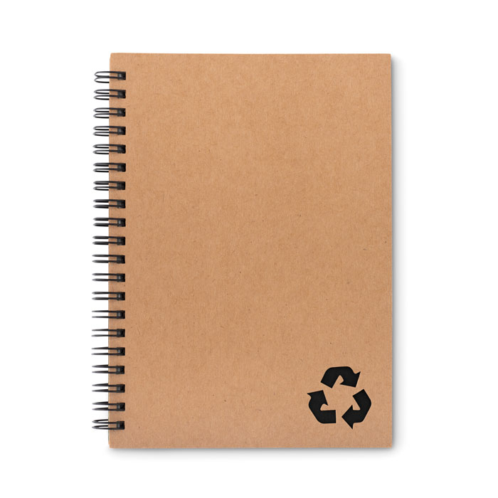 A notebook with a cover made from recycled cardboard and pages made from stone paper. - Sefton