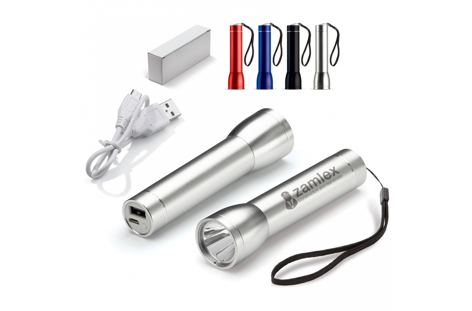 Aluminum Flashlight Power Bank - Feckenham