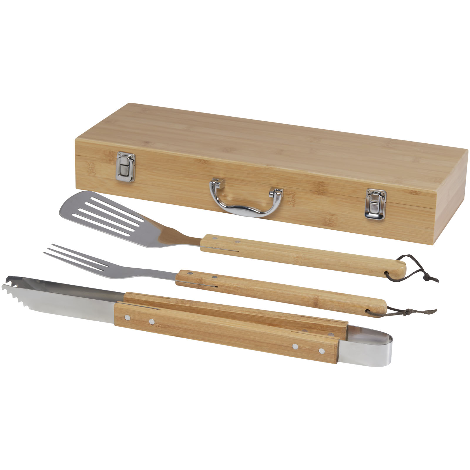 Bamboo 3-Piece BBQ Set with Gift Box - Castle Bromwich