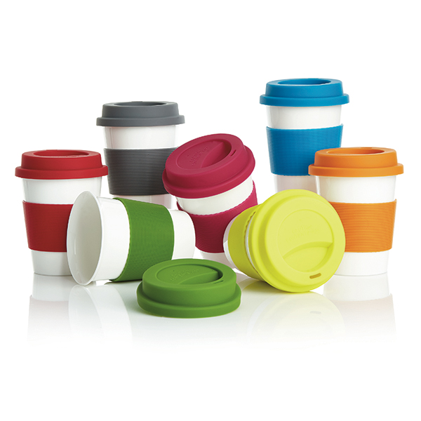Eco-friendly 350ml tumbler with a silicone grip and lid - Eccleshall