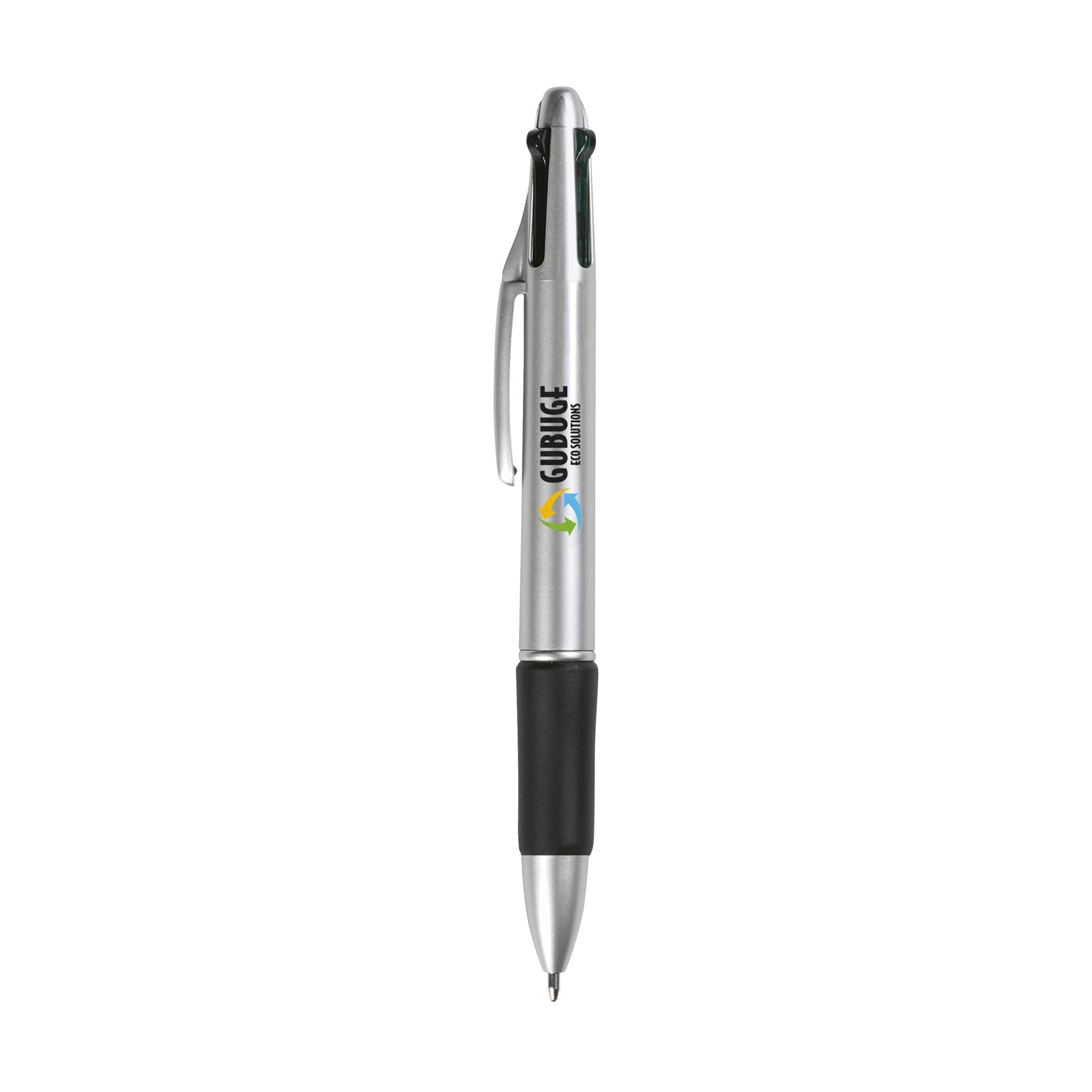 4-Colour Non-Slip Rubber Grip Ballpoint Pen - Kegworth