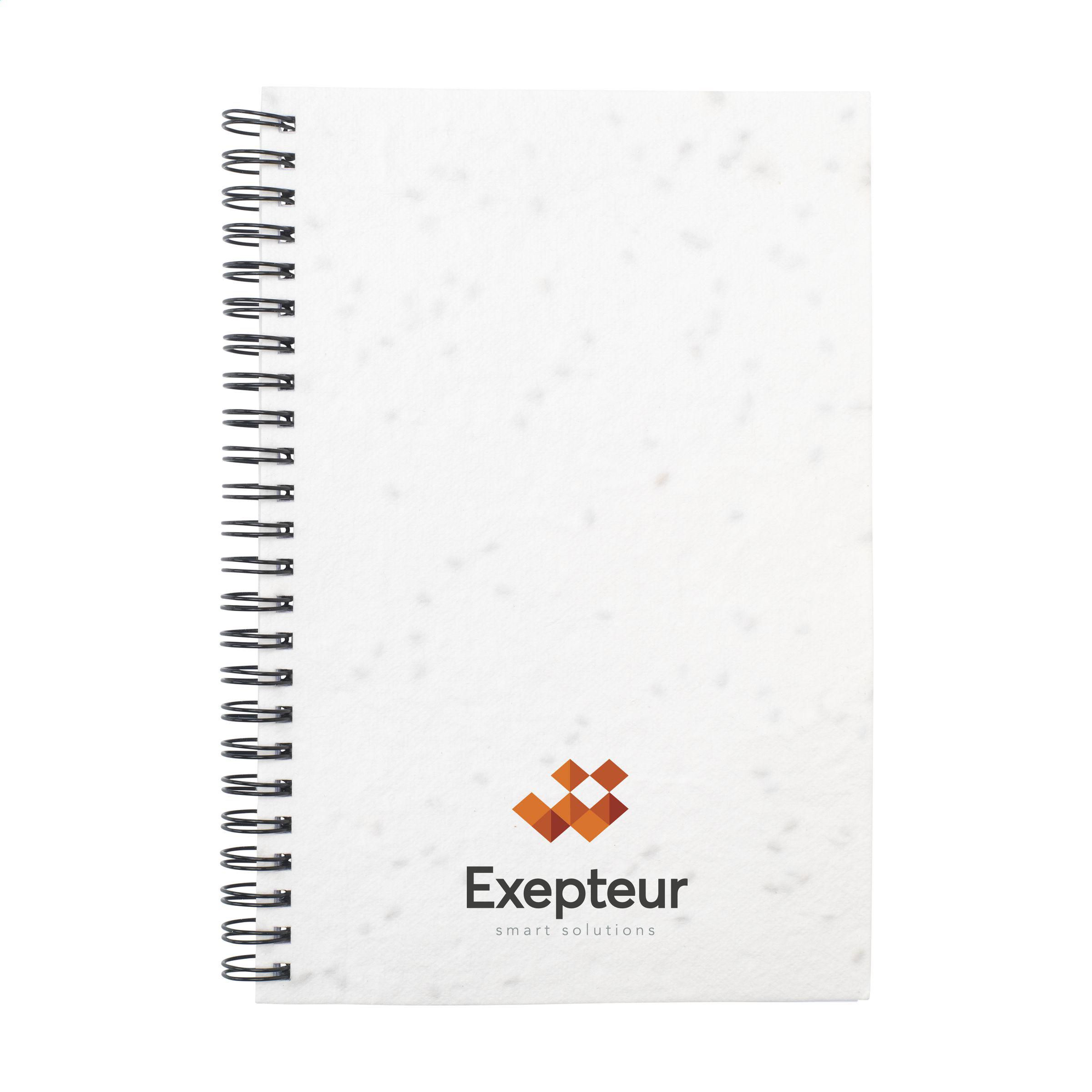 A5 seed paper notebook with plantable cover and logo printed with logo