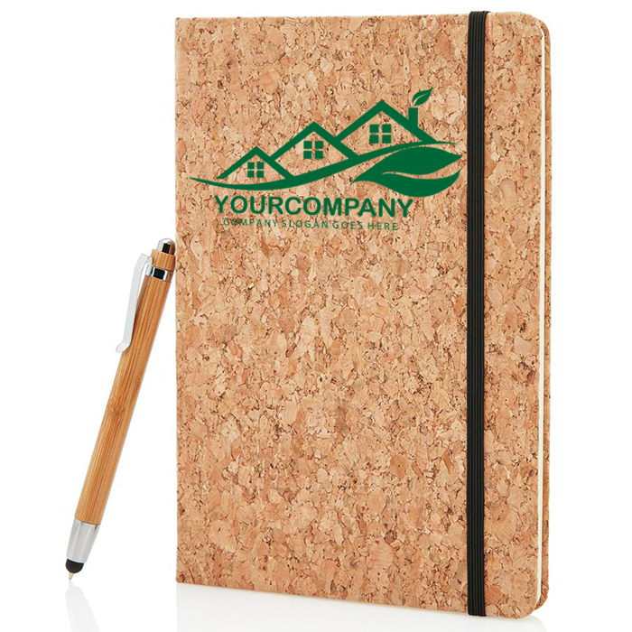 Natural Cork ECO Notebook with Bamboo Pen - Dodford