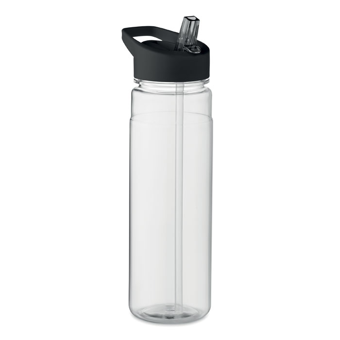 A drinking bottle with a flip-top lid and a straw made from RPET and PP material - Barham Woods